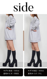 モデル：163cm（着用サイズ：FREE/F-L　着用カラー：BLK）