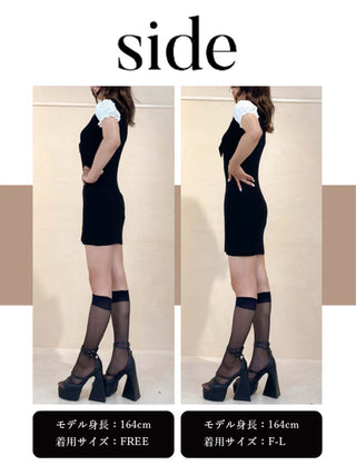 モデル：164cm（着用サイズ：FREE/F-L　着用カラー：BLK）