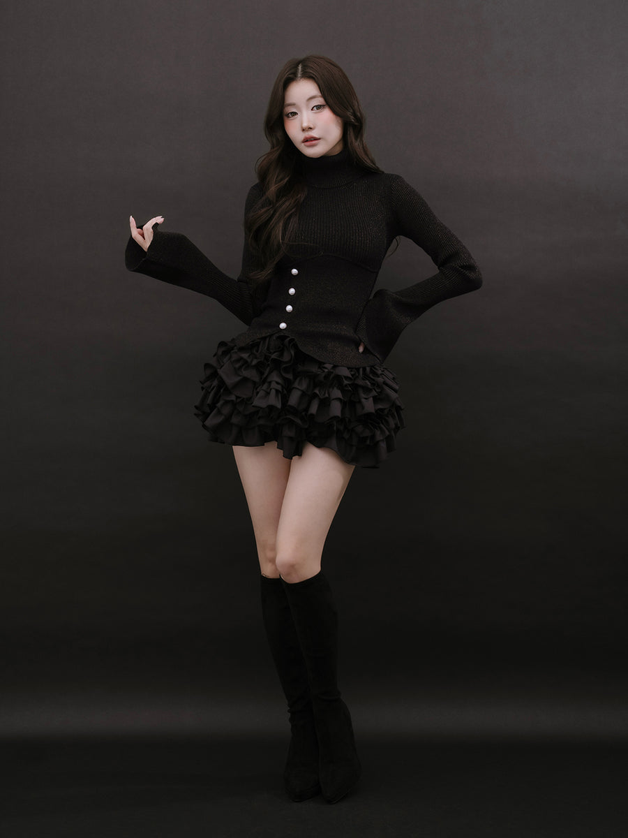 モデル：164cm（着用サイズ：FREE　着用カラー：BLK）