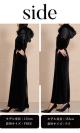 モデル：153cm（着用サイズ：F-S/FREE　着用カラー：BLK）