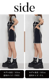 モデル：163cm（着用サイズ：FREE/F-L　着用カラー：BLK）