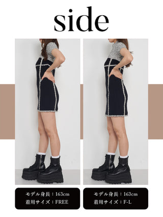 モデル：163cm（着用サイズ：FREE/F-L　着用カラー：BLK）