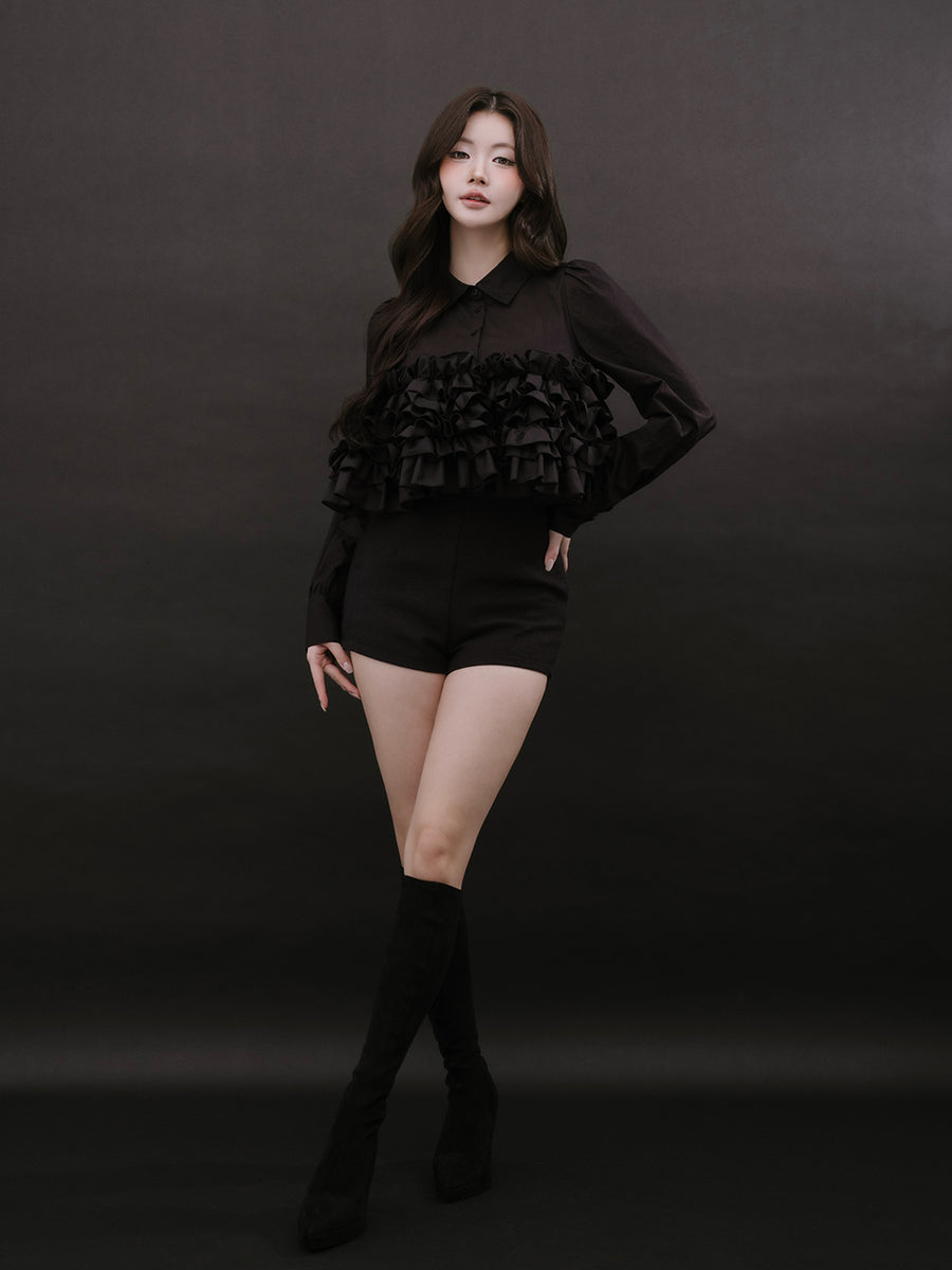 モデル：164cm（着用サイズ：FREE　着用カラー：BLK）