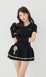 モデル：164cm（着用サイズ：FREE　着用カラー：BLK）