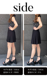 モデル：164cm（着用サイズ：FREE/F-L　着用カラー：BLK）