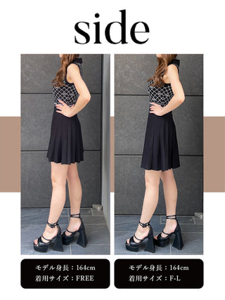 モデル：164cm（着用サイズ：FREE/F-L　着用カラー：BLK）
