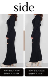 モデル：153cm（着用サイズ：F-S/FREE　着用カラー：BLK）