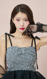 モデル：164cm（着用サイズ：FREE　着用カラー：BLK）