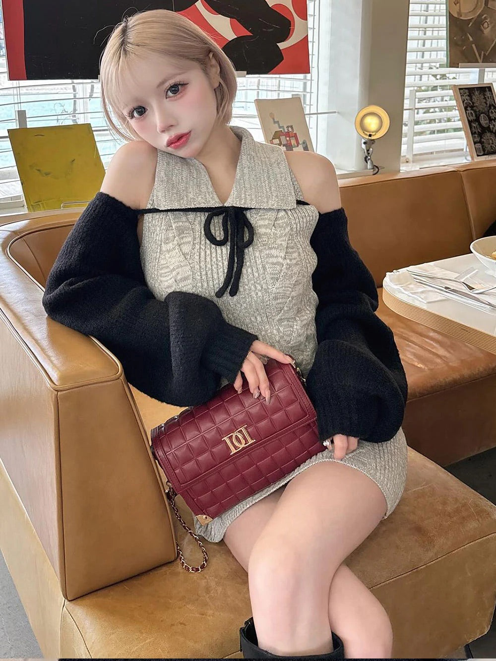 モデル：155cm（着用サイズ：FREE　着用カラー：GRY）