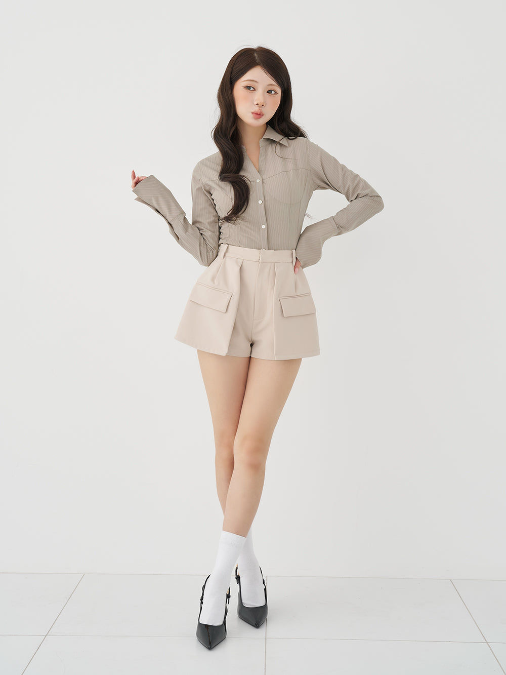モデル：164cm（着用サイズ：FREE　着用カラー：BEG）