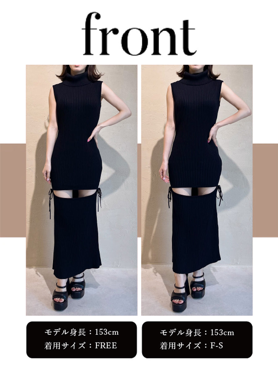 モデル：153cm（着用サイズ：F-S/FREE　着用カラー：BLK）