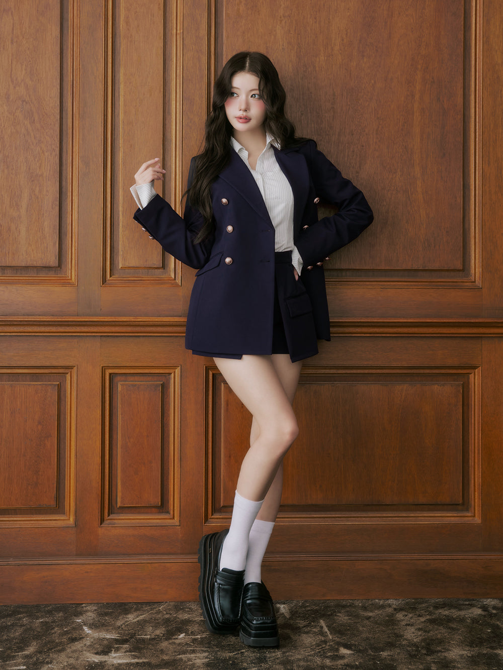 モデル：164cm（着用サイズ：FREE　着用カラー：NVY）