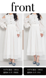 モデル：148cm（着用サイズ：F-S/FREE　着用カラー：WHT）