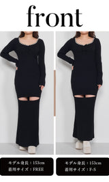 モデル：153cm（着用サイズ：F-S/FREE　着用カラー：BLK）