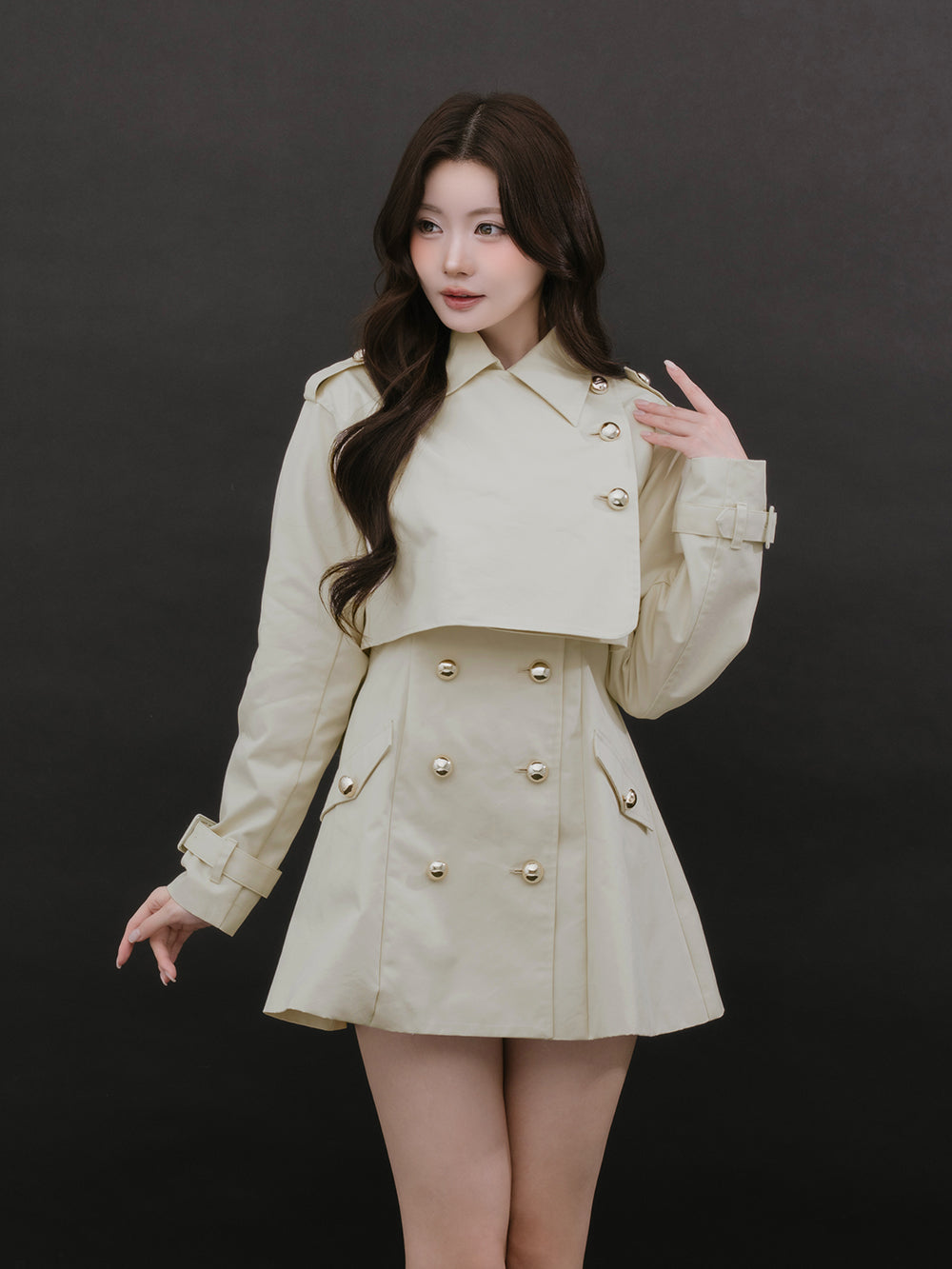 モデル：164cm（着用サイズ：FREE　着用カラー：L-BEG）