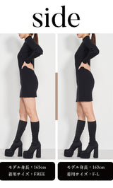 モデル：163cm（着用サイズ：FREE/F-L　着用カラー：BLK）