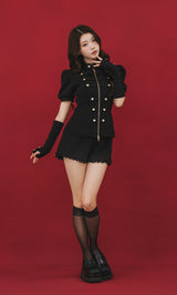 モデル：164cm（着用サイズ：FREE　着用カラー：BLK）