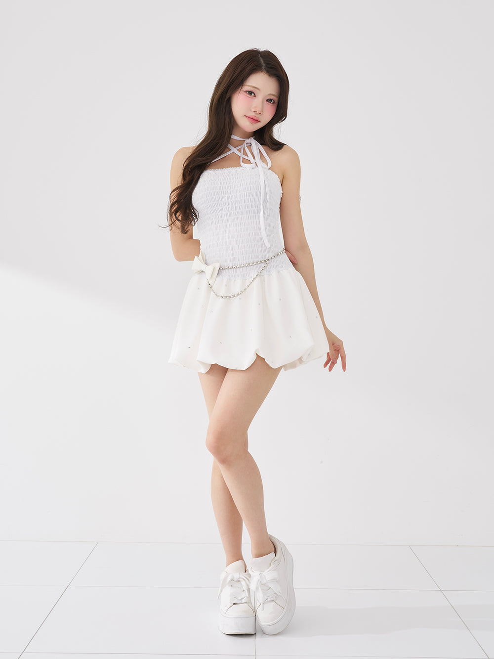 モデル：164cm（着用サイズ：FREE　着用カラー：WHT）