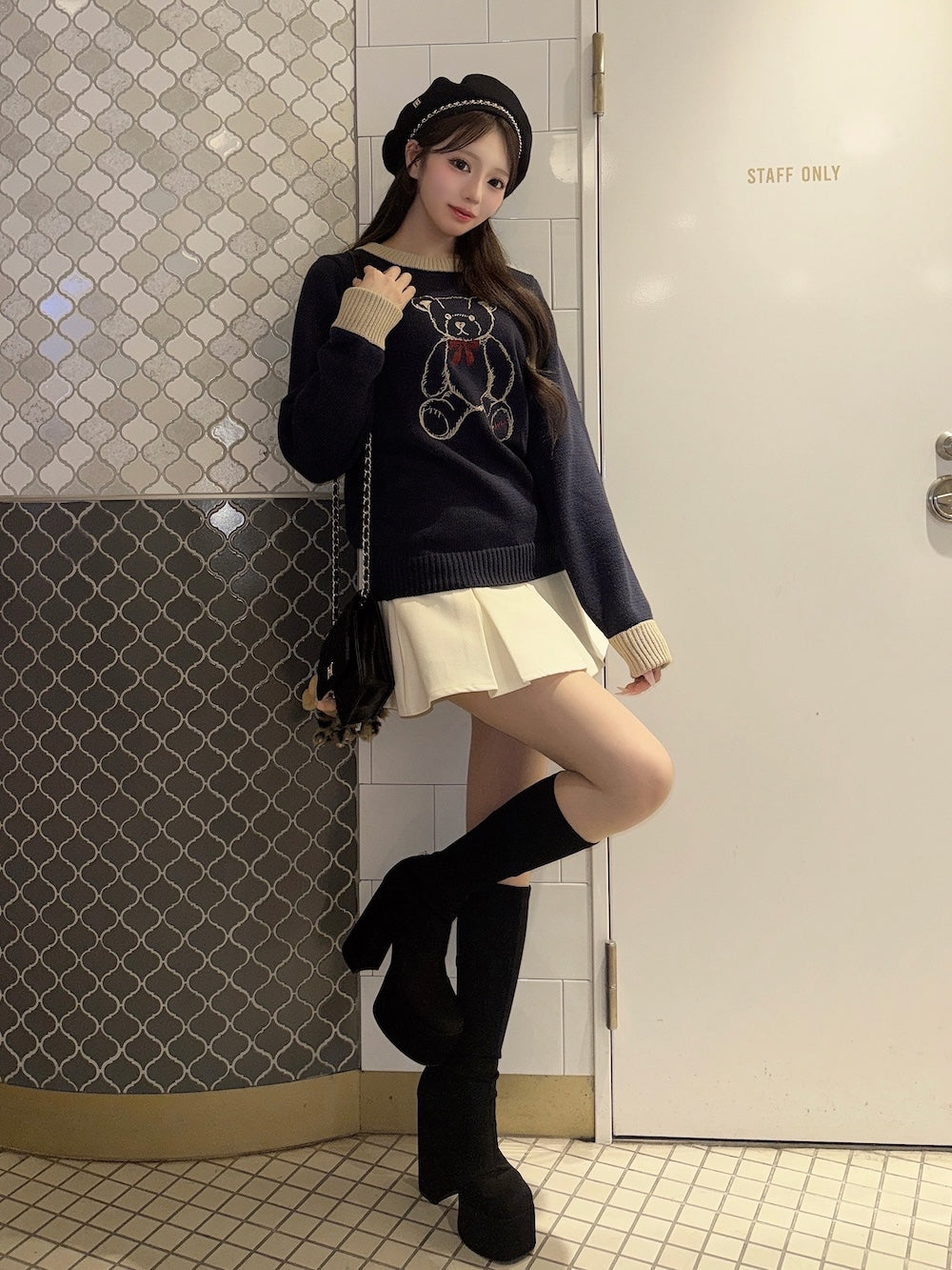 モデル：158cm（着用サイズ：S　着用カラー：IVO）