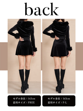 モデル：163cm（着用サイズ：FREE/F-L　着用カラー：BLK）