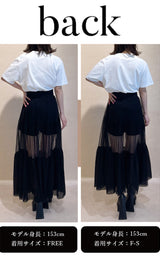モデル：153cm（着用サイズ：F-S/FREE　着用カラー：BLK）