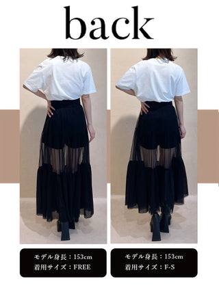 モデル：153cm（着用サイズ：F-S/FREE　着用カラー：BLK）