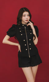 モデル：164cm（着用サイズ：FREE　着用カラー：BLK）