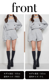 モデル：163cm（着用サイズ：FREE/F-L　着用カラー：GRY）