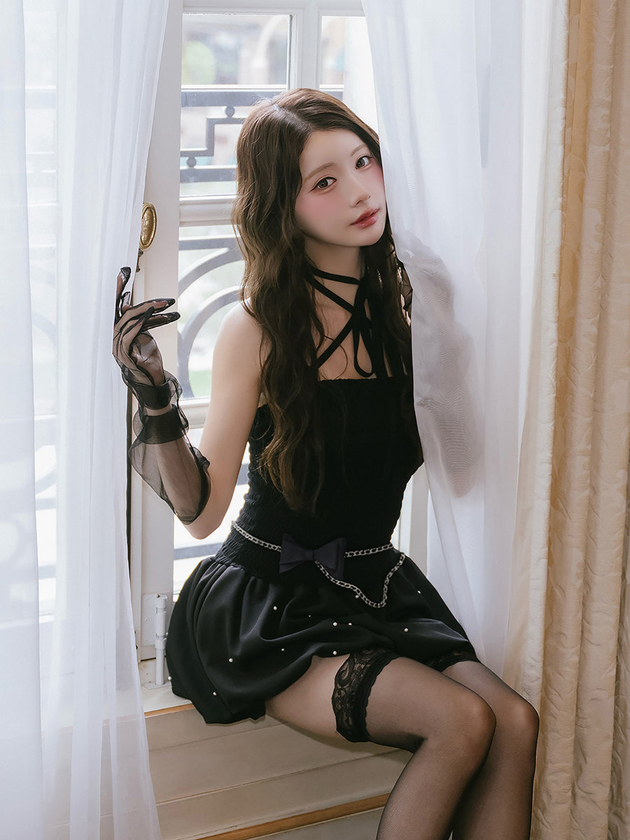 モデル：164cm（着用サイズ：FREE　着用カラー：BLK）