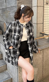 モデル：166cm（着用サイズ：FREE　着用カラー：BLK）