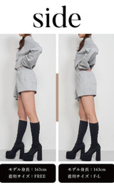 モデル：163cm（着用サイズ：FREE/F-L　着用カラー：GRY）