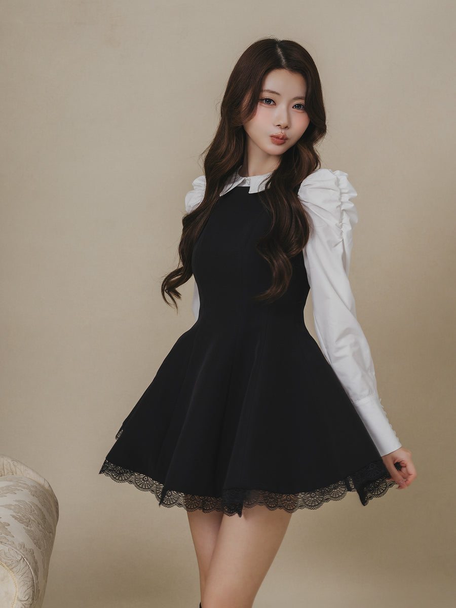 モデル：164cm（着用サイズ：FREE　着用カラー：BLK）
