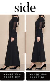 モデル：153cm（着用サイズ：F-S/FREE　着用カラー：BLK）