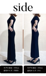 オフショルニットリボンワンピース