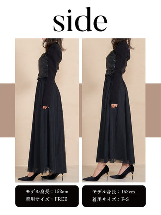 モデル：153cm（着用サイズ：F-S/FREE　着用カラー：BLK）