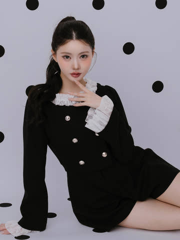 モデル：164cm（着用サイズ：FREE　着用カラー：BLK）