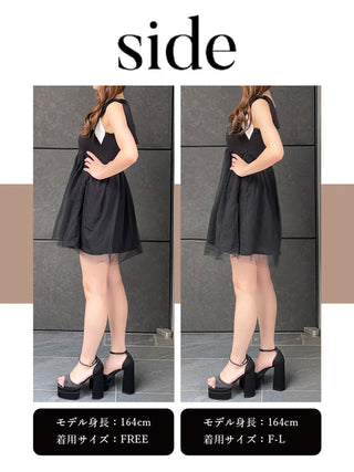 モデル：164cm（着用サイズ：FREE/F-L　着用カラー：BLK）