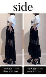 モデル：153cm（着用サイズ：F-S/FREE　着用カラー：BLK）