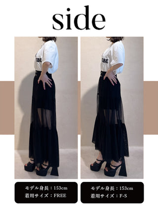 モデル：153cm（着用サイズ：F-S/FREE　着用カラー：BLK）