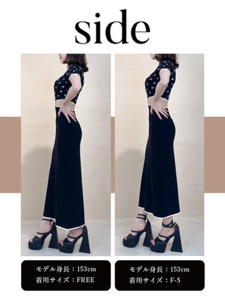 モデル：153cm（着用サイズ：F-S/FREE　着用カラー：BLK）
