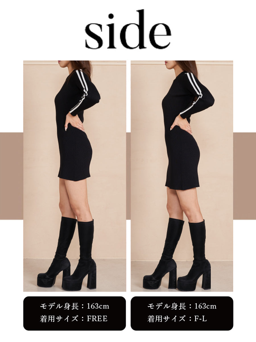 モデル：163cm（着用サイズ：FREE/F-L　着用カラー：BLK）