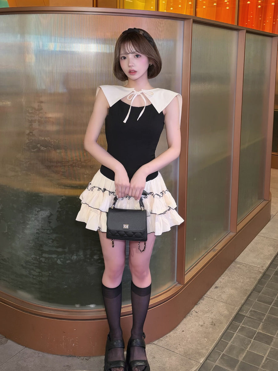 モデル：158cm（着用サイズ：FREE　着用カラー：BLK）