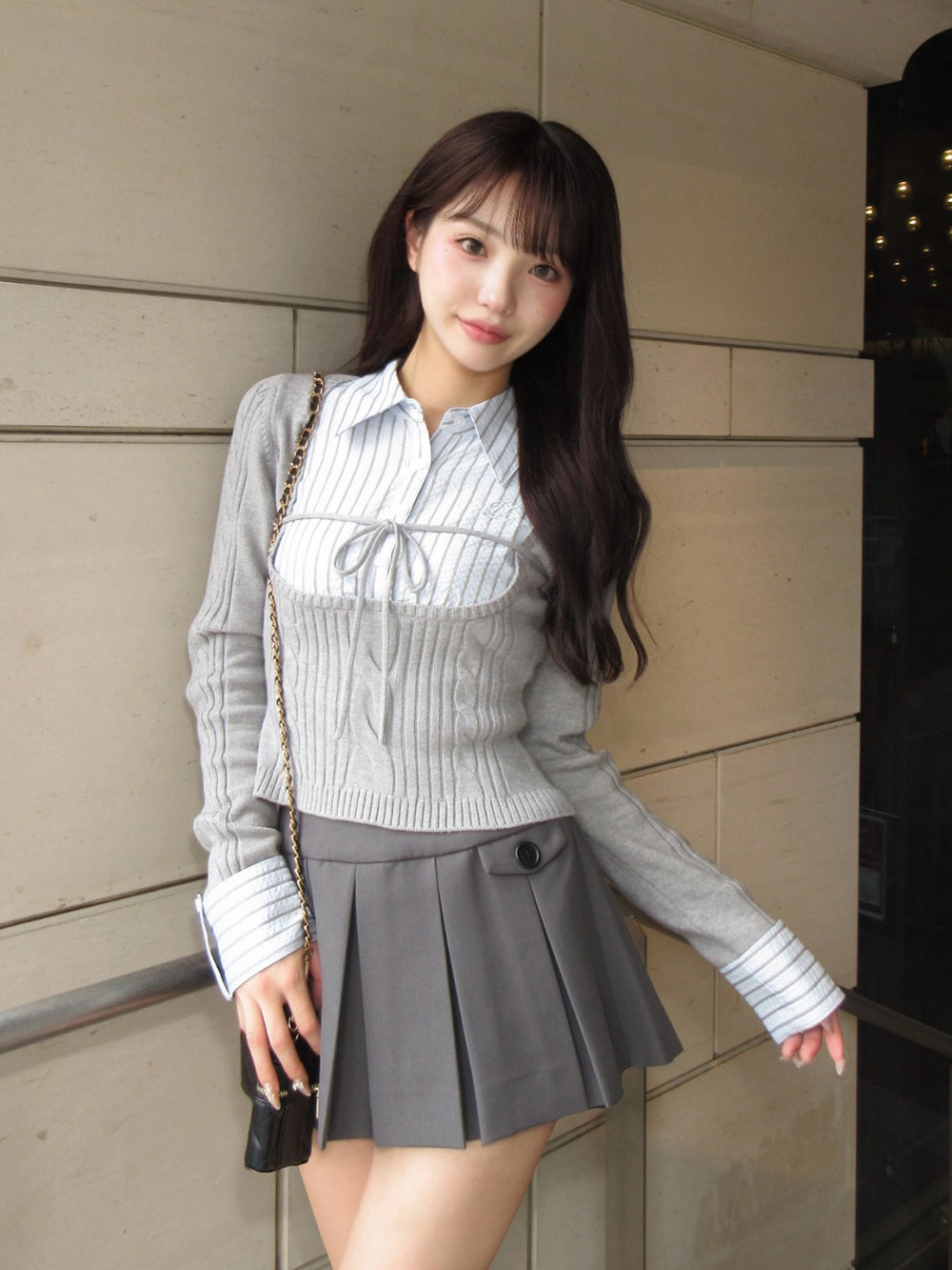 モデル：158cm（着用サイズ：FREE　着用カラー：GRY）