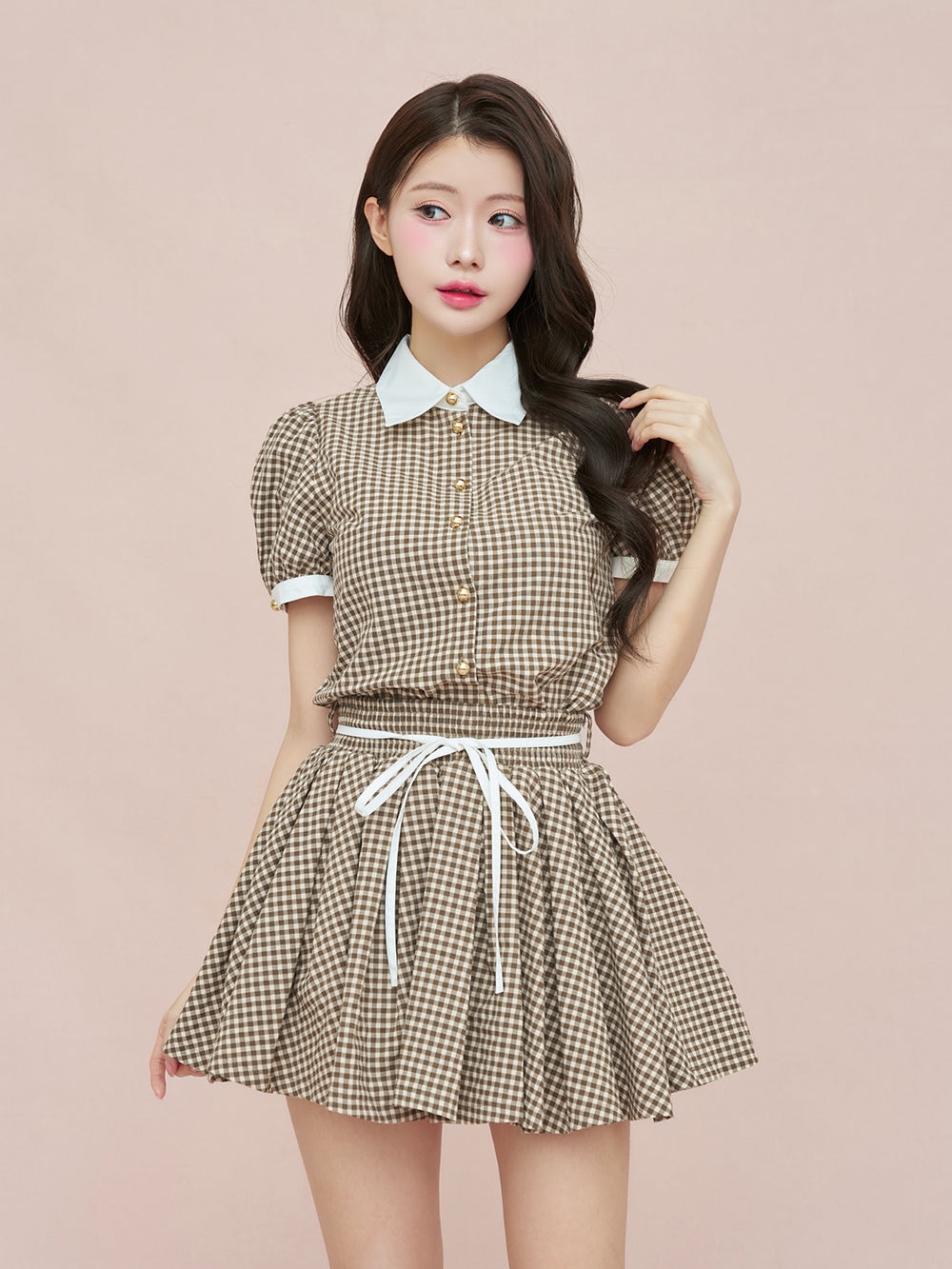 【美品】RE. 仲里依紗 ギンガムチェック セットアップ ギンガムチェックセットアップ – Darich