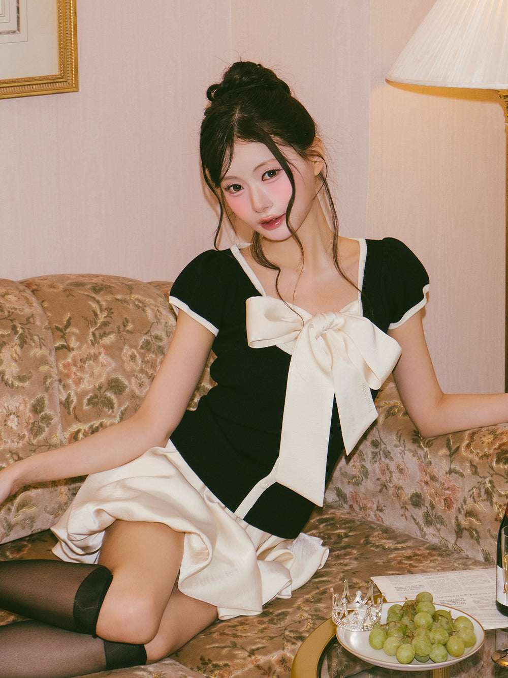 モデル：164cm（着用サイズ：FREE　着用カラー：BLK）