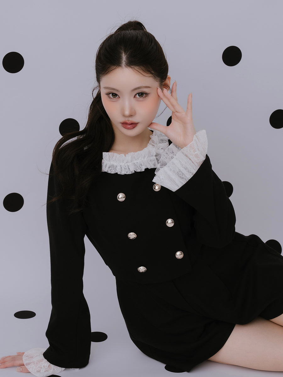 モデル：164cm（着用サイズ：FREE　着用カラー：BLK）