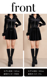 モデル：163cm（着用サイズ：FREE/F-L　着用カラー：BLK）