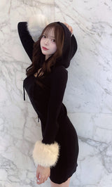 モデル：156cm（着用サイズ：FREE　着用カラー：BLK）
