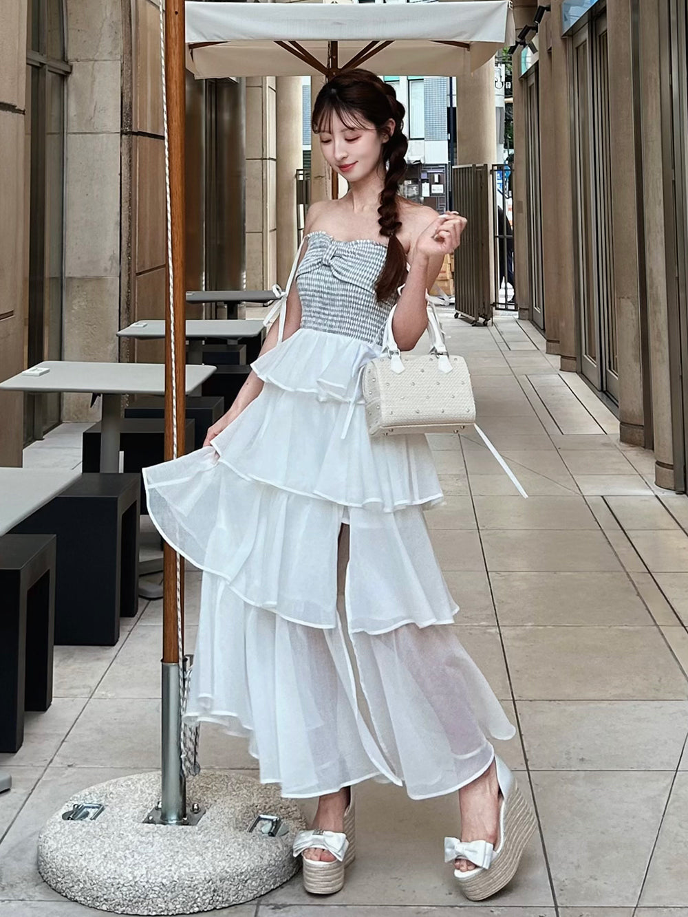 モデル：161cm（着用サイズ：FREE　着用カラー：WHT）