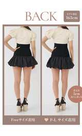 モデル：163cm（着用サイズ：FREE/F-L　着用カラー：BLK）